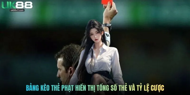 Bảng kèo thẻ phạt hiển thị tổng số thẻ và tỷ lệ cược